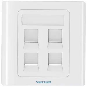 Vention 4-Port Keystone Wall Plate 86 Type IFCW0 White
