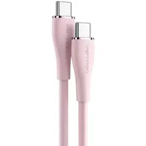 Kabel Vention USB-C 2.0 to USB-C 5A Cable TAWPG 1.5m Pink Silicone