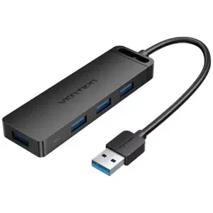 USB Hub Vention USB 3.0 4-Port Hub with Power Adapter CHLBB 0.15m, Black