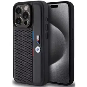 Kryt BMW BMHCP15X23PUPVK iPhone 15 Pro Max 6.7" black hardcase Perforated Tricolor Line (BMHCP15X23PUPVK)