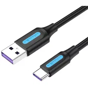 Kabel Vention USB 2.0 A to USB-C Cable CORBC 5A 0.25m Black PVC