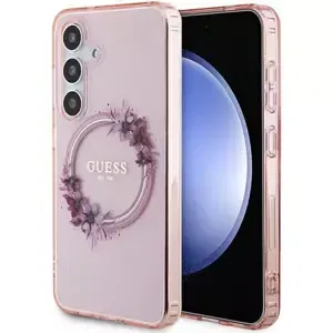 Kryt Guess GUHMS24SHFWFCP S24 S921 pink hardcase IML Flowers Wreath MagSafe (GUHMS24SHFWFCP)