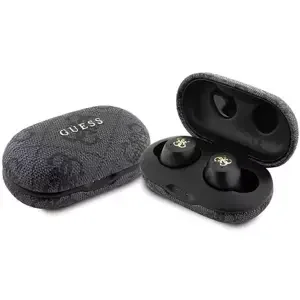 Sluchátka Guess Bluetooth headphones GUTWSP4EGK TWS + ENC docking station black 4G Metal (GUTWSP4EGK)