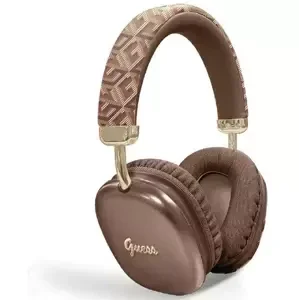 Sluchátka Guess Bluetooth on-ear headphones GUBHK1GCTCSW brown Gcube Metallic Script Logo (GUBHK1GCTCSW)