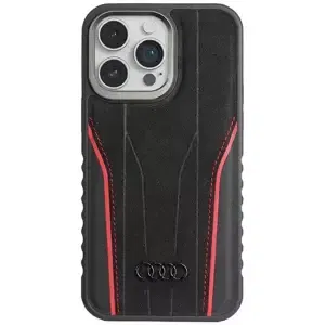 Kryt Audi Genuine Leather MagSafe iPhone 14 Pro Max 6.7" black-red hardcase AU-TPUPCMIP14PM-R8/D3-RD (AU-TPUPCMIP14PM-R8/D3-RD)