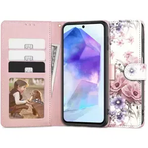 Pouzdro TECH-PROTECT WALLET GALAXY A55 5G BLOSSOM FLOWER (5906203692187)