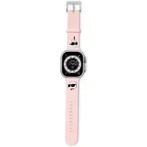 Řemínek Karl Lagerfeld Strap KLAWMSLKCNP Apple Watch 38/40/41mm pink strap 3D Rubber Karl&Choupette Heads (KLAWMSLKCNP)