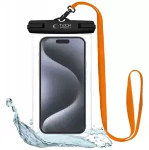 Pouzdro TECH-PROTECT UWC7 UNIVERSAL WATERPROOF CASE 6.9 INCH BLACK/ORANGE (5906302309573)