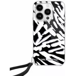 Kryt Karl Lagerfeld KLHCP15LHZBPKCCK iPhone 15 Pro 6.1" black hardcase IML Zebra Pattern & Cord (KLHCP15LHZBPKCCK)