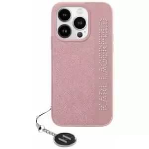 Kryt Karl Lagerfeld KLHCP15SPSAKDGCP iPhone 15 6.1" pink hardcase Saffiano Rhinestones & Charm (KLHCP15SPSAKDGCP)