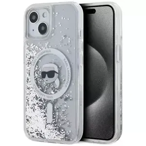 Kryt Karl Lagerfeld KLHMP15SLGKISGH iPhone 15 6.1" hardcase transparent Liquid Glitter Karl Head Magsafe (KLHMP15SLGKISGH)