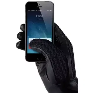 Smart rukavice MUJJO - Leather Crochet Touchscreen Gloves (Size 8)
