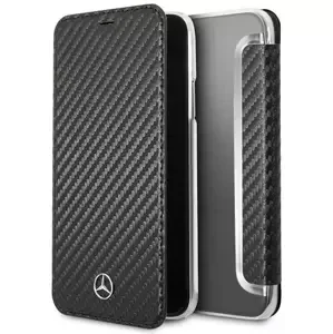 Pouzdro Mercedes - Apple iPhone X Booklet Case Dynamic Line Carbon - Black (MEFLBKPXCFBK)
