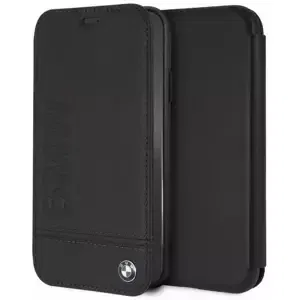 Pouzdro BMW - Apple iPhone XR Signature Leather Book Case - Black (BMFLBKI61LLSB)