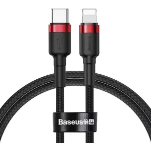 Kabel Baseus Cafule Cable Type-C to iP PD 18W 1m Red+Black (6953156297456)