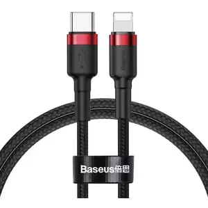 Kabel Baseus Cafule Cable Type-C to iP PD 18W 1m Red+Black (6953156297456)