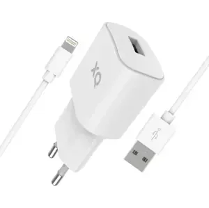 Nabíječka XQISIT Travel Charger 2.4A Single USB EU-Lightning White (35477)