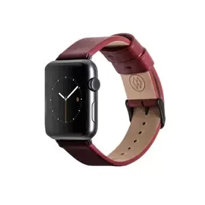 Řemínek Monowear Leather Band pro Apple Watch –  červená, Dark Gray, 42 – 44 mm
