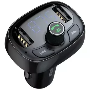 Nabíječka do auta Baseus FM Transmitter Bluetooth USB microSD (Black) (6953156278721)