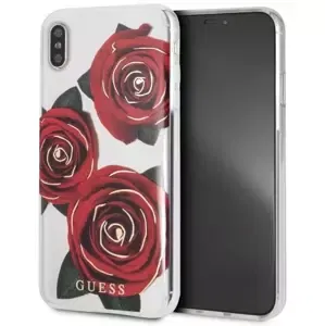 Kryt Guess iPhone Xs Max Transparent Hard Case Flower Desire Red Roses (GUHCI65ROSTR)