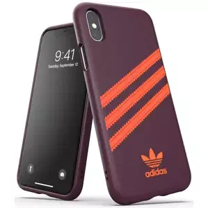 Kryt ADIDAS - Moulded Case PU for iPhone X/Xs maroon/solar orange (40561)