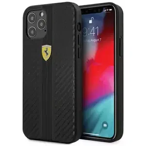 Kryt Ferrari FESNECHCP12LBK iPhone 12 Pro Max 6,7" black hardcase On Track PU Carbon (FESNECHCP12LBK)