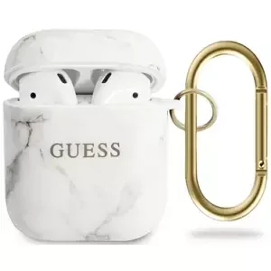 Kryt Guess GUACA2TPUMAWH AirPods cover white Marble Collection (GUACA2TPUMAWH)