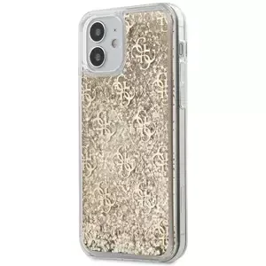 Kryt Guess  iPhone 12 mini 5,4" gold hardcase 4G Liquid Glitter (GUHCP12SLG4GSLG)