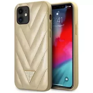 Kryt Guess GUHCP12SPUVQTMLBE iPhone 12 mini 5,4" gold hardcase V-Quilted Collection (GUHCP12SPUVQTMLBE)