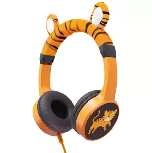 Sluchátka Planet Buddies Tiger Character Headphones Wired Orange (39091)