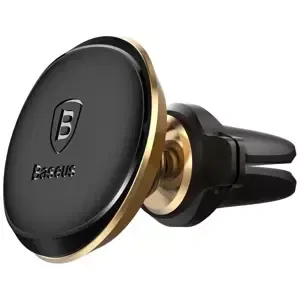 Držák Baseus Magnetic Air Vent Car Mount Holder with cable clip Gold