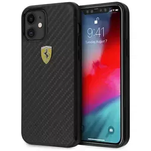 Kryt Ferrari - iPhone 12 mini 5,4" Black Hardcase On Track Real Carbon (FERCAHCP12SBK)