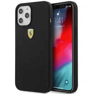 Kryt Ferrari - iPhone 12 Pro Max 6,7" Black Hardcase On Track Silicone (FESSIHCP12LBK)