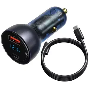 Nabíječka do auta Baseus Particular Digital Display QC+PPS Car Charger 65W With Mini White USB-C Cable With E-mark Chip 1m 100W (black) (6953156223196)