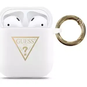 Kryt Guess AirPods cover white Silicone Triangle Logo (GUACA2LSTLWH)