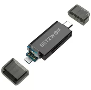 Redukce Blitzwolf Card reader SD USB-C / USB-A BW-CR1 Black