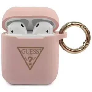 Pouzdro Guess GUACA2LSTLPI AirPods cover pink Silicone Triangle Logo (GUACA2LSTLPI)