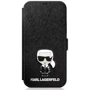 Kryt Karl Lagerfeld KLFLBKP12LIKMSBK iPhone 12 Pro Max 6,7" black book Saffiano Ikonik Metal (KLFLBKP12LIKMSBK)