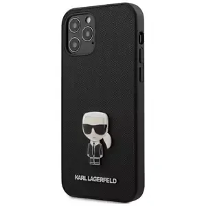 Kryt Karl Lagerfeld KLHCP12LIKMSBK iPhone 12 Pro Max 6,7" black hardcase Saffiano Ikonik Metal (KLHCP12LIKMSBK)