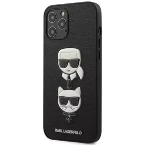 Kryt Karl Lagerfeld KLHCP12LSAKICKCBK iPhone 12 Pro Max 6,7" black hardcase Saffiano Ikonik Karl&Choupette Head (KLHCP12LSAKICKCBK)