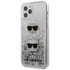 Kryt Karl Lagerfeld KLHCP12MKCGLSL iPhone 12/12 Pro 6,1" silver hardcase Liquid Glitter Karl&Choupette (KLHCP12MKCGLSL)