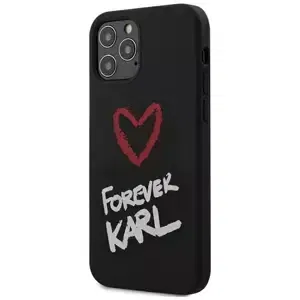 Kryt Karl Lagerfeld KLHCP12MSILKRBK iPhone 12/12 Pro 6,1" black hardcase Silicone Forever Karl (KLHCP12MSILKRBK)