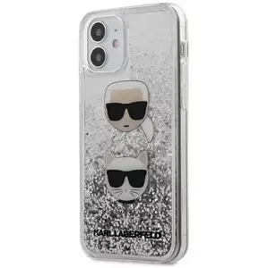 Kryt Karl Lagerfeld KLHCP12SKCGLSL iPhone 12 mini 5,4" silver hardcase Liquid Glitter Karl&Choupette (KLHCP12SKCGLSL)