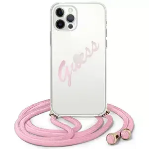 Kryt Guess iPhone 12 Pro Max 6,7" pink hardcase Script Vintage (GUHCP12LCRTVSPI)