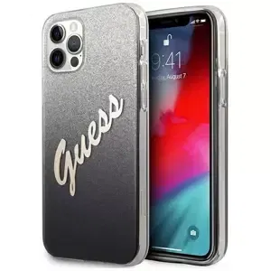 Kryt Guess iPhone 12/12 Pro 6,1" black hardcase Glitter Gradient Script (GUHCP12MPCUGLSBK)