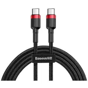 Kabel Baseus Cable Cafule USB-C PD  PD 2.0 QC 3.0 60W 1m (black and red) (6953156285217)