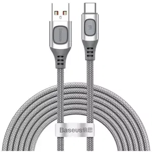 Kabel Baseus Quick Charge USB-C Flash, QC 3.0, Huawei SCP, Samsung AFC, 5A, 2m (silver) (6953156226975)