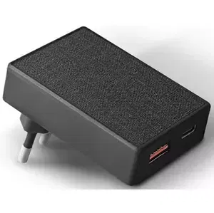 Nabíječka UNIQ Charger Votre Slim Duo 20W USB-C + USB-A charcoal black (UNIQ-VOTRESLDUO(EU)-BLK)