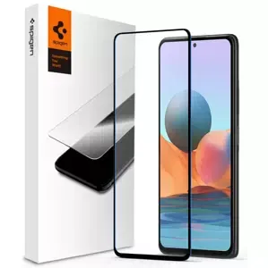 Ochranné sklo Spigen Glass FC, black - Xiaomi Redmi Note 10 Pro (AGL02946)