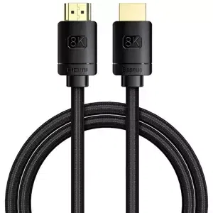 Kabel Baseus High Definition Series HDMI 2.1 cable, 8K 60Hz, 3D, HDR, 48Gbps, 1m (black) (6953156204157)